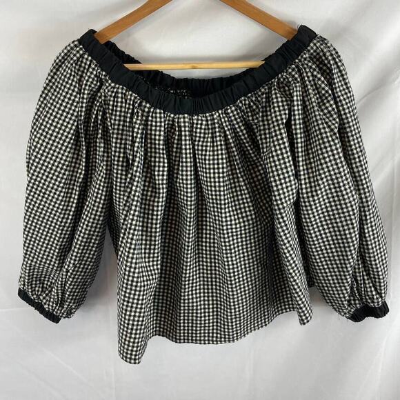 editor room Tops - Editor Room Gingham Off Shoulder Top Medium